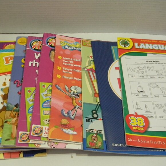 Lot of 14 Elementary School Workbooks Homeschool Reading Phonics Math Spelling - Picture 2 of 6